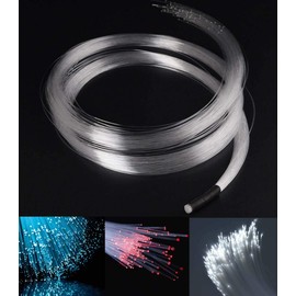 AZIMOM PMMA - 50 hilos de fibra óptica de plástico de 0.04 pulgadas, 6.5 pies, 0.75 mm, 2 metros, rollo de filamentos de fibra brillante para techo de cielo estrella, todo tipo de luces LED para