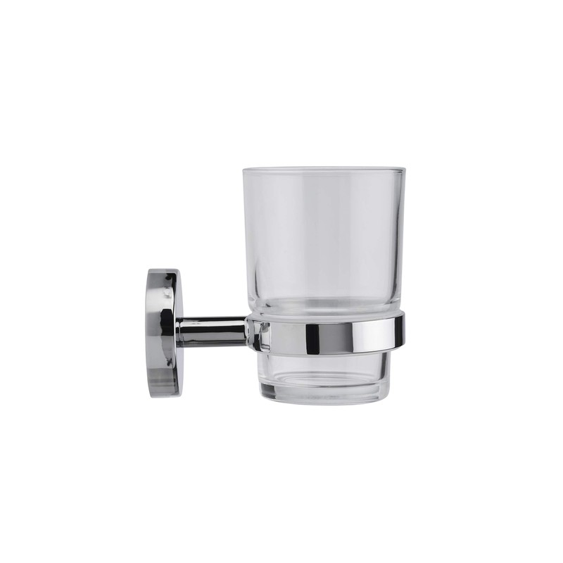 Croydex Flexi-Fix Easy to Fit Pendle Tumbler and Holder, Chrome,
