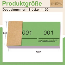 Nezyo Double Number Blocks 1-100 raffle lots with numbers, number blocks, number blocks, 10 cm x 5 cm for wardrobe, raffle, events, parties, fairs, lotteries and hospitalities (green)