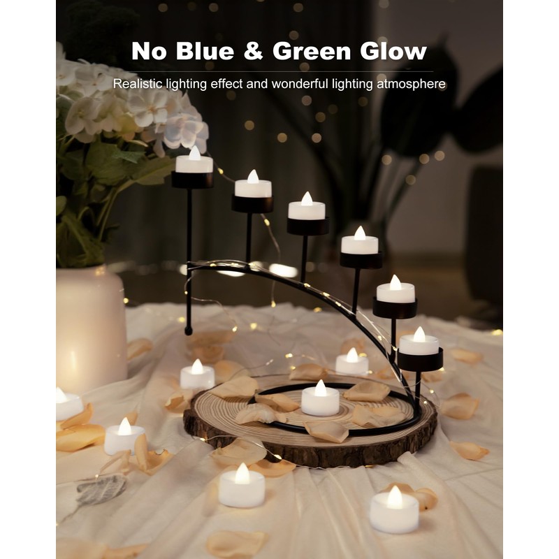 BEICHI 24-Pack Timer Tea Lights Candles Battery Operated, LED Tea