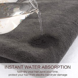 MIDASTRA FASHION® Hair Towel WRAP Absorbent Towel Hair-Drying Bathrobe Magic Hair WRAP Towel Super Quick-Drying 100% Pure Cotton 750 GSM Towel Hair Dry Cap Salon Towel(Multicolor) (Black1)