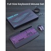 SABLUTE Wireless Backlit Keyboard and Mouse Combo, Rechargeable Quiet