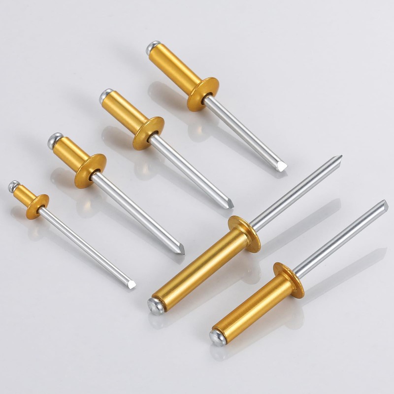 Wensilon (400 Pcs) 1/8"x1/4" Golden Aluminum blind pro Rivets,Golden Aluminum