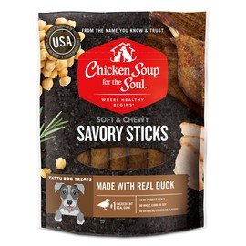Chicken Soup for the Soul All Natural Premium Savory Sticks Soft & Chewy Dog Treats, Real Duck First Ingredient, No By-Products, Artificial Colors, Flavors or Preservatives, Duck, 4.5oz