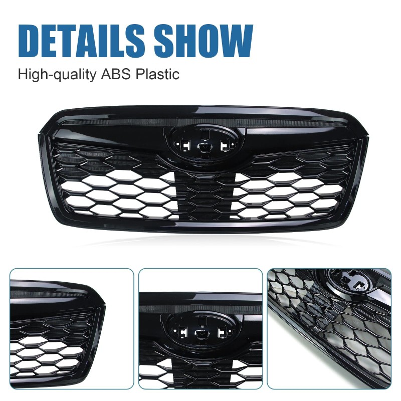 toptier_autoparts Front Grill Replace for 2019-21 Subaru Forester Gloss Black