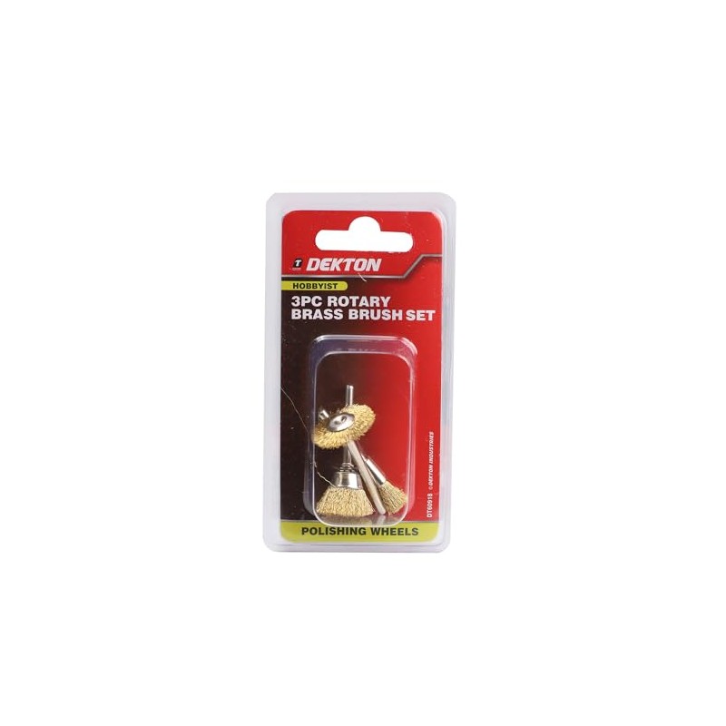 Dekton 3-Piece Rotary Brass Brush Set | Durable Brass Wire
