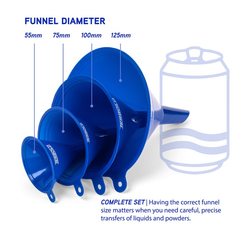 Terbold 4pc Funnel Nesting Set in BPA Free Plastic for