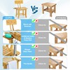 ETECHMART Bamboo Shower Bench with Back and Soap Dish, 2-Tier