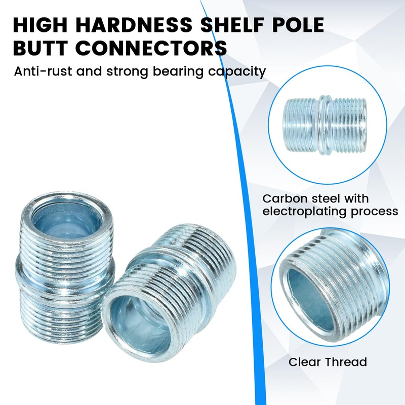 SDTC Tech 12 Pairs Wire Shelf Clips and 4Pcs Pole
