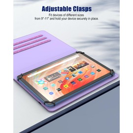TiMOVO Universal Case for 9-11 Inch Tablet, 360 Degree Rotating Stand Protective Cover with Pen Pocket for 9 10 10.1 Inch Android Touchscreen Tablet, Glitter Purple