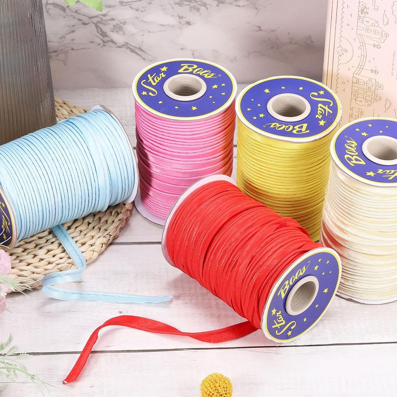 sourcing map 55 Yards Polyester Satin Bias Trim, 0.4 Inch