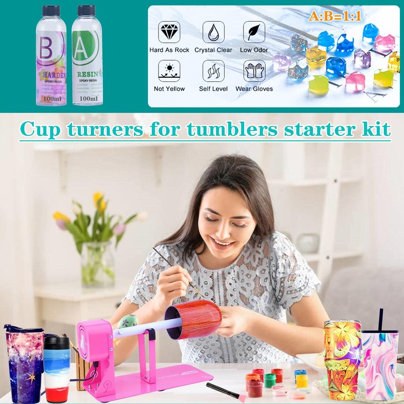 LFSUM Cup Turner Kit for Crafts Tumbler, Tumbler Cup Spinner,