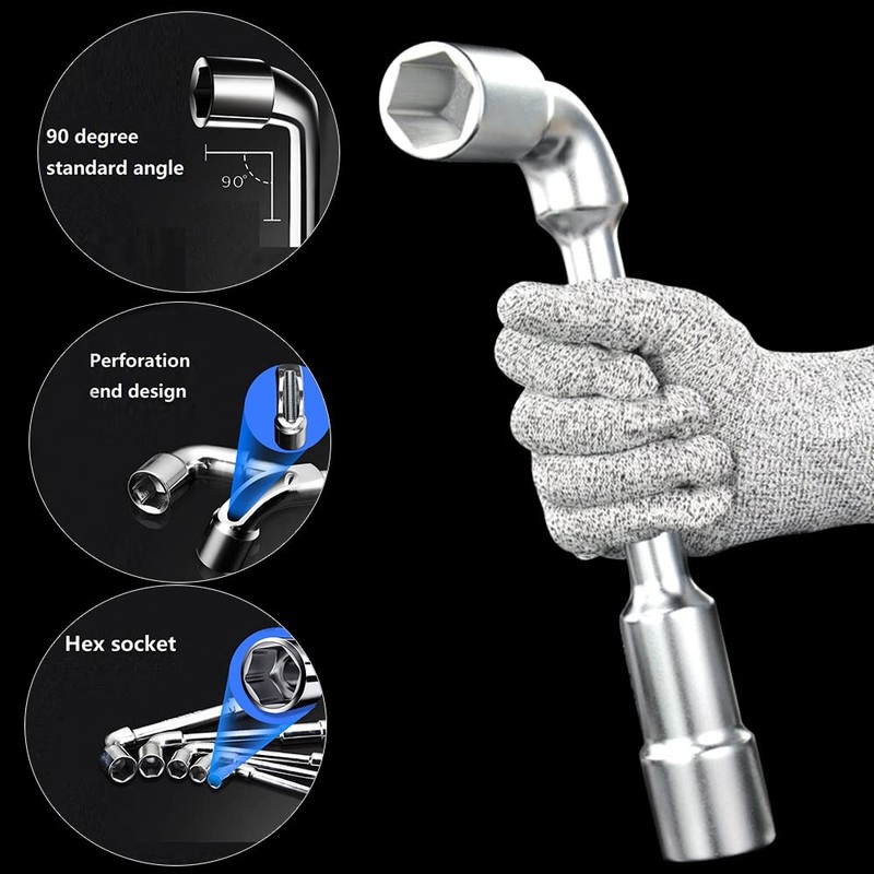 Utoolmart Metric L Shaped Angled Hex Socket Wrench, 17mm Socket