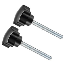 CoCud M8 x 70mm Male Thread 38mm Head Plastic Thumb Screw Grip Hand Knob Screw Screw Bolt Black for Lathe Machine 2pcs