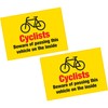 2 x Cyclist Beware of Passing on Inside Vinyl Sticker