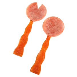 Folkulture Salad Servers or Salad Tongs, (12") Set of 2 Serving Spoons in Kitchen Essentials or Kitchen Utensils for Fall Table Decor, Resin Salad Tongs for Fall Decor, Salad Hands, Serving Utensil