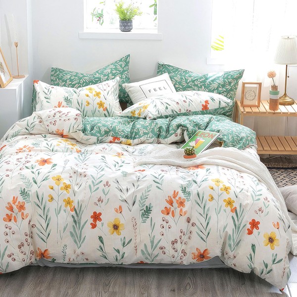 KEAYOO Flower Bed Linen 135 x 200 cm with Zip