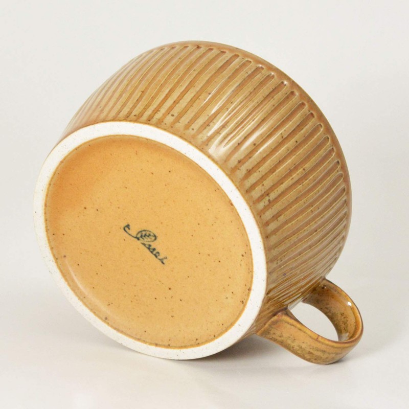 Kanzando Hasami Ware Soup Cup with Lid Amber