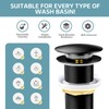 HOISGEAR Drain Fitting, Sink without Overflow, Pop-Up Valve for Washbasin,