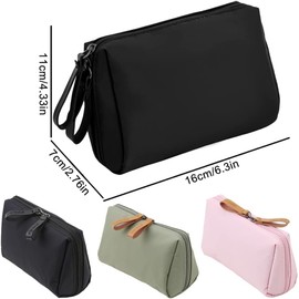 Small Cosmetic Bag Mini Portable Makeup Bag,1PC Small Makeup Bag for Purse,Travel Makeup Bag,Large Capacity Portable Cosmetic Bag,Large Capacity Travel Cosmetic Bag,Small Cosmetic Bag for Women,Black