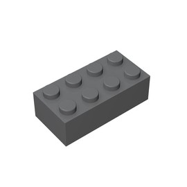 TTEHGB TOY Classic Mass Brick 2x4, Pack of 100 Building Blocks, Dark Grey, Compatible with All Major Brands, MOC Enthusiasts, Colours: Dark Grey