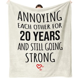 Dulkjio 20th Anniversary Blanket Gifts for Him Her, 20th Anniversary Wedding Gifts for Couple, 20 Year Anniversary Wedding Gifts for Wife Husband, 20th Anniversary Decorations Throw Blanket 60"X50"