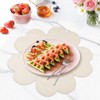 fanquare Beige Flower Shape PU Leather Placemats Set of 4,