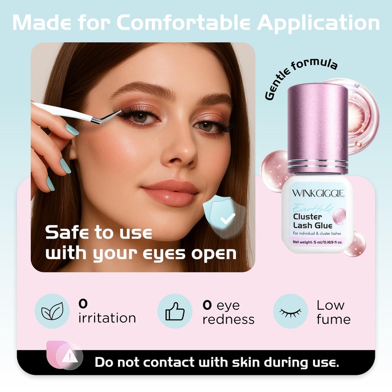 Winkgiggle Lash Clusters Glue －Strong Hold Eyelash Extension Glue |