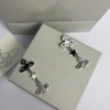 Cute Silver Plated Saturn Stud Earrings Planet Charms Cubic Zircon