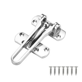 Heavy Duty Door Chain Lock,Security Latch for Front Doors with 7 Screws, Anti-Burglar Swing Bar Lock for Home/Apartment/Hotel (Silver, 6.5 Inch)