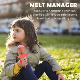 Zvvastnz Silicone Popsicle Holder and Sleeves, Reusable Ice Pop Sleeves for Toddlers, No mess Ice Cream Holder for Summer and Birthday Party, Adjustable Clips, Dishwasher Safety, 4pcs, 3-in-1