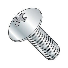 Small Parts 1122MPT Steel Truss Head Machine Screw, Zinc Plated Finish, Meets ASME B18.6.3, #2 Phillips, #10-32 Thread Size, 1-3/8" Length, Fully Threaded, Imported (Pack of 50)