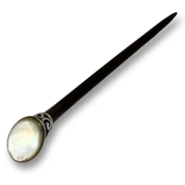 ISLAND PIERCINGS Hair Pin Fork Hairpin from wood, stainless steel and mother of pearl HN204