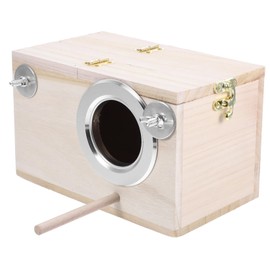 GANAZONO Wood Bird Nesting Box with Perch Spacious Budgie Nesting House for Lovebirds Easy to Clean User Friendly Design for Bird Breeders and Parakeet Owners