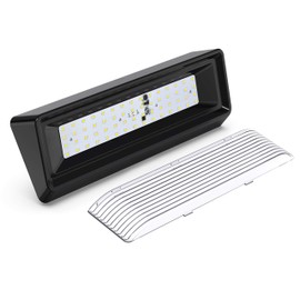 Leisure LED RV Exterior Porche Utility Light XL 12 V 650 Lumen Luminaria Iluminación de repuesto para RV, remolques, campistas, 5ª ruedas base negra lente transparente (negro, 1 paquete)