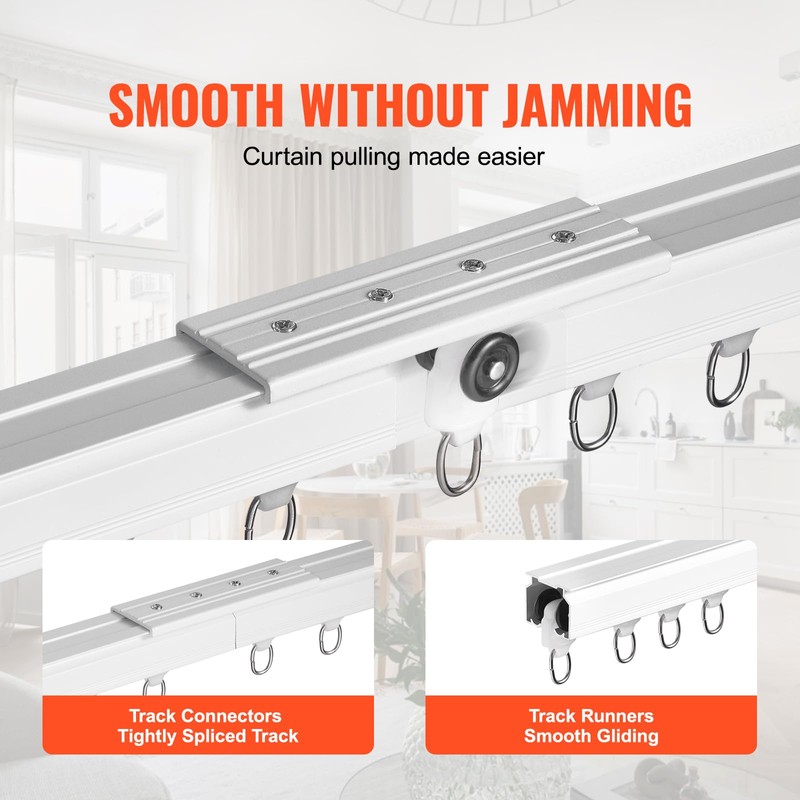 VEVOR Ceiling Curtain Track Set, 11.8 FT/3.6 Meter, Sliding Ceiling