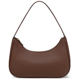 Fashion shoulder Bag for Women's Cute Hobo Tote Handbag Mini Clutch Underarm Purse for Daily Use/Work/Travel/Casual Outings (Lychee Pattern Coffee)