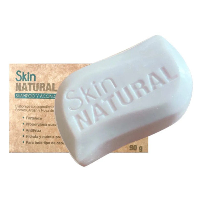 Skin Natural Shampoo Sólido Anti Caida Canas Caspa Grasa