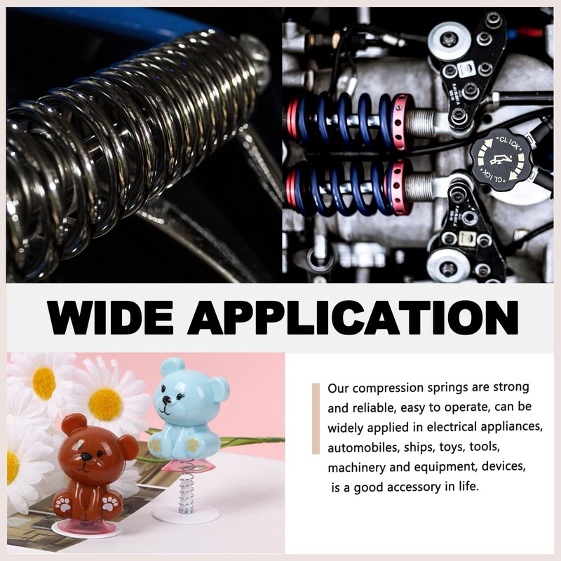 Wokape 100pcs 0.8mm Thick Compression Spring Assortment Kit, 5 Sizes
