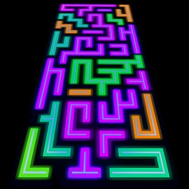 Haull 118 x 39 Inch Glow in The Dark Party Supplies Neon Party Decorations Light up Dance Floor Blacklight Rug UV Reactive Fluorescent for Carnival Birthday Wedding Favors(Labyrinth)