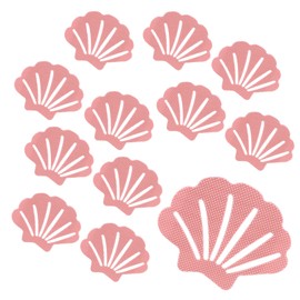 Coufce Bathtub Stickers Non Slip, Shell Shaped Tubs Safety Shower Treads, Adhesive Sticker for Bathroom Bathtub, Shower Floor,Pink(12Pcs)