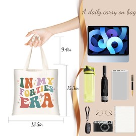 DHQH 40th Birthday Gifts for Women, Happy 40 Years Old Birthday Gifts Ideas for her, Unique Tote Bag Gifts Set with Makeup Bag for Sister Friend Mom Grandma Wife