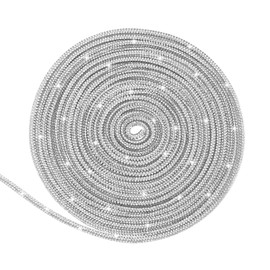 Yolev Laces Glitter Size 5.47 Rhinestone Shoelaces Bling Bling Shoelaces Rhinestones for DIY Jogging Bottoms Sneakers Hoodie Dress Decorative Sneakers with 20 Metal Lace Heads, silver