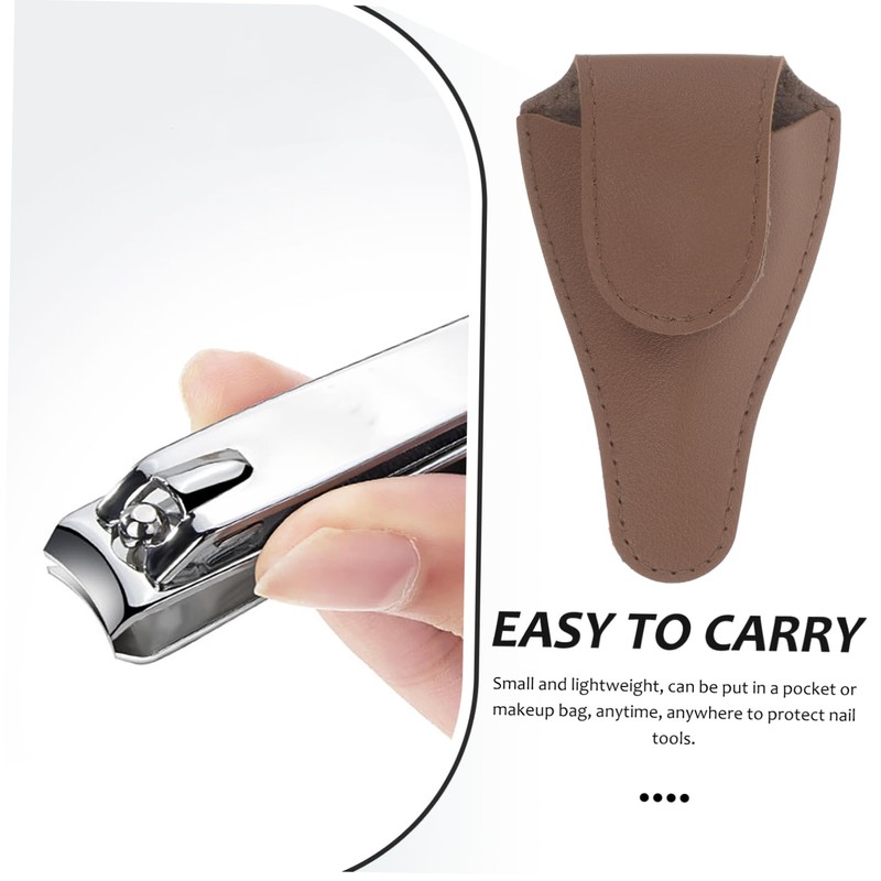 FOMIYES Cuticle Scissor Protective Pu Nipper Case for Nail Clippers