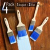 Bates 4 Pack Professional Paint Brush Set - Treated Wood