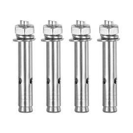 DTGN M10 x 80 Hex Expansion Bolts - 4Pack - Good for Concrete Dry Brick Block Walls - 304 Stainless Steel - Silver