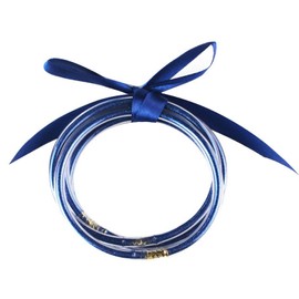 Caiyao - Pulseras apilables de silicona con lazo, ligeras y coloridas con purpurina, para mujeres y niñas, Metal, Metal