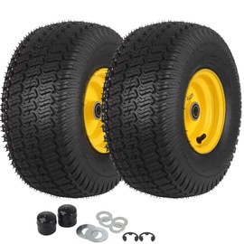 GICOOL (2 Pack) 15x6.00-6 Tubeless Tire and Wheel, 3" Offset Hub, 3/4" Bearing, 4 Ply, 15x6-6 Replacement Riding Lawn Mower Front Tires, Compatible with 100 and 300 Series John Deere Riding Mowers