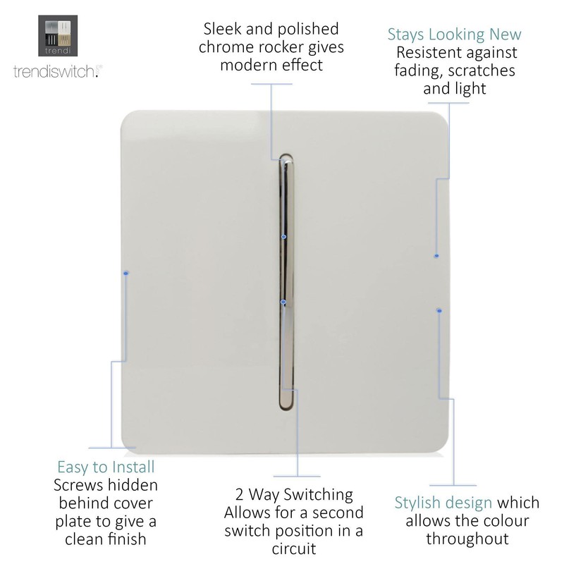 Trendi 1 Gang 2 Way Artistic Modern 10 Amp Rocker