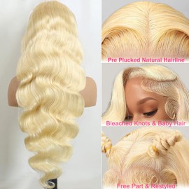 raztcrb 613 Lace Front Wig Human Hair 13x6 Blonde Wig Human Hair 613 Body Wave HD Lace Frontal Wigs Human Hair Pre Plucked Blonde Lace Front Wigs for Women 30 inch